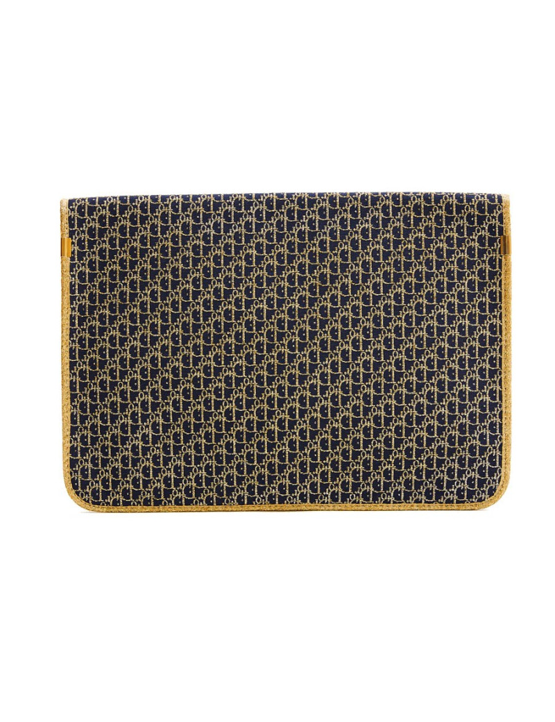 Pochette CHRISTIAN DIOR monogram doré et bleu marine