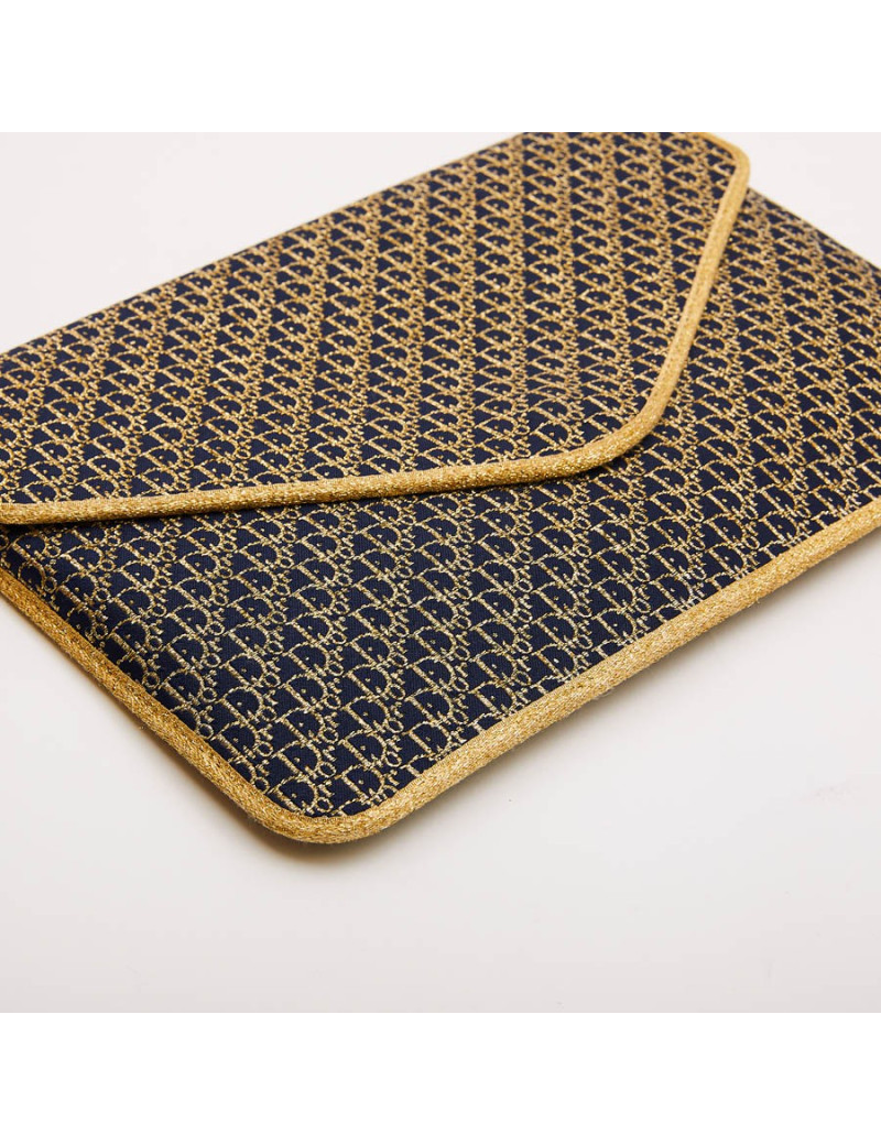 Pochette CHRISTIAN DIOR monogram doré et bleu marine