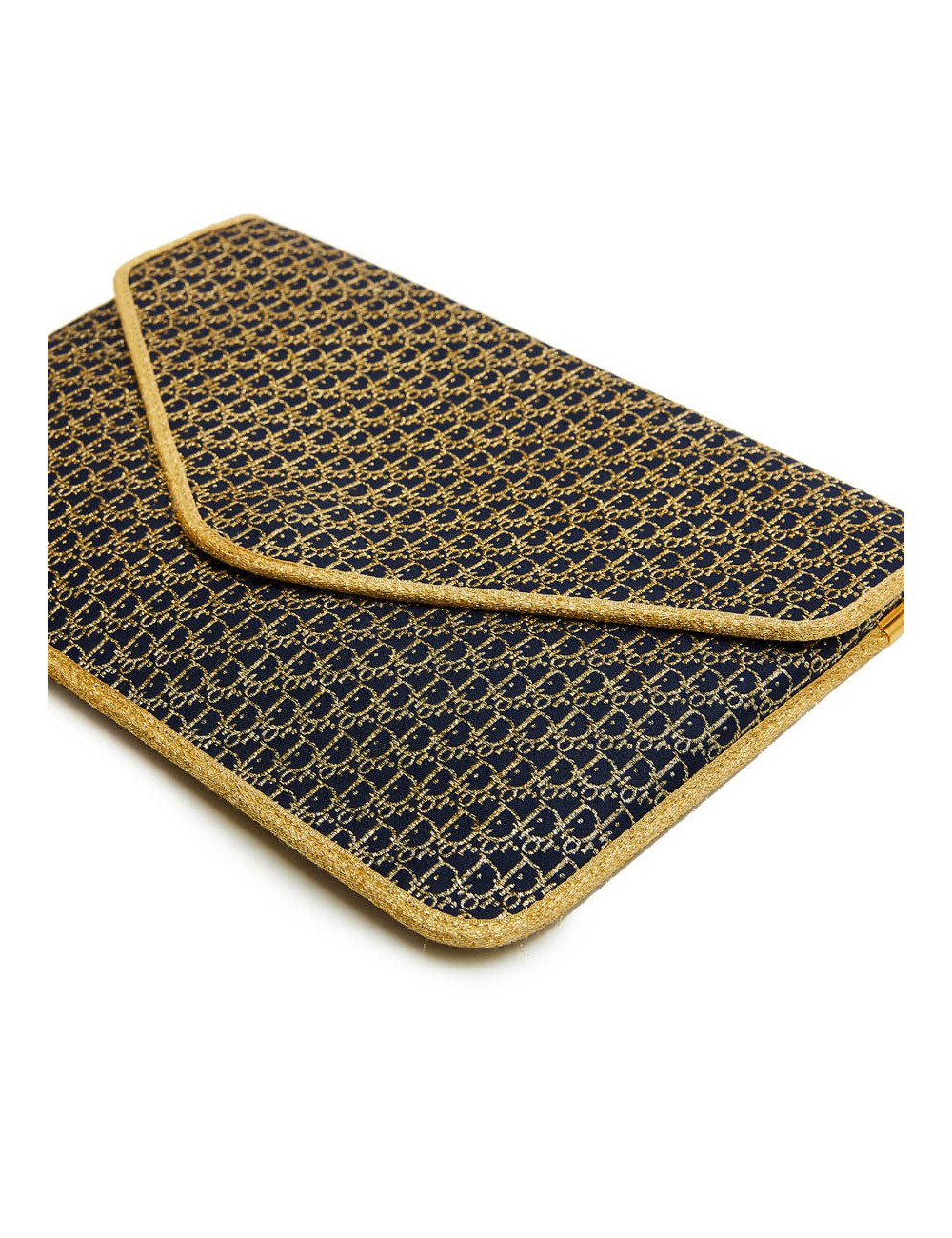 Pochette CHRISTIAN DIOR monogram doré et bleu marine