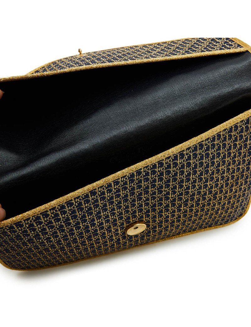 Pochette CHRISTIAN DIOR monogram doré et bleu marine