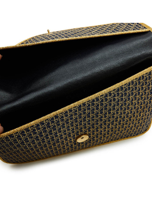 Pochette CHRISTIAN DIOR monogram doré et bleu marine