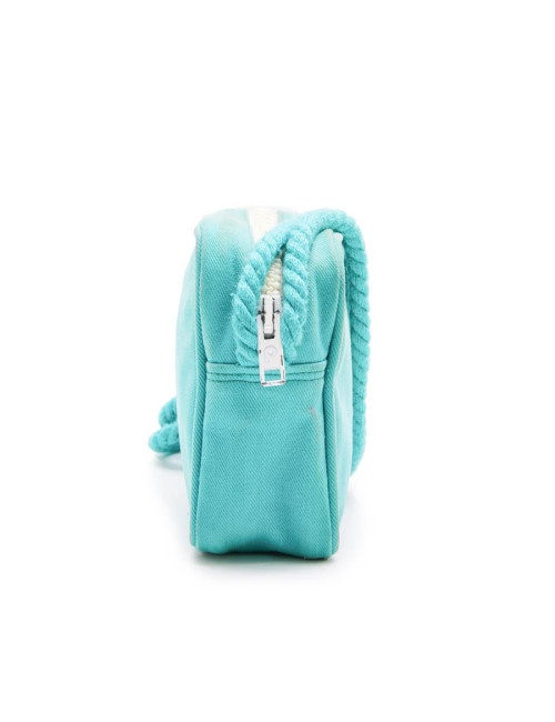 COURREGES vintage bag in turquoise canvas