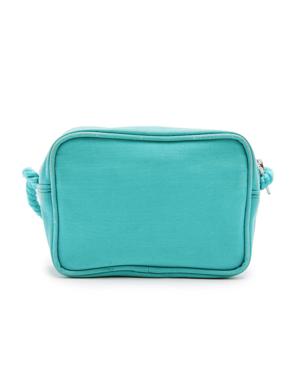 COURREGES vintage bag in turquoise canvas