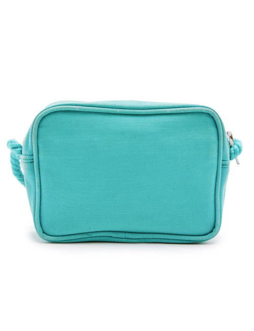 COURREGES vintage bag in turquoise canvas