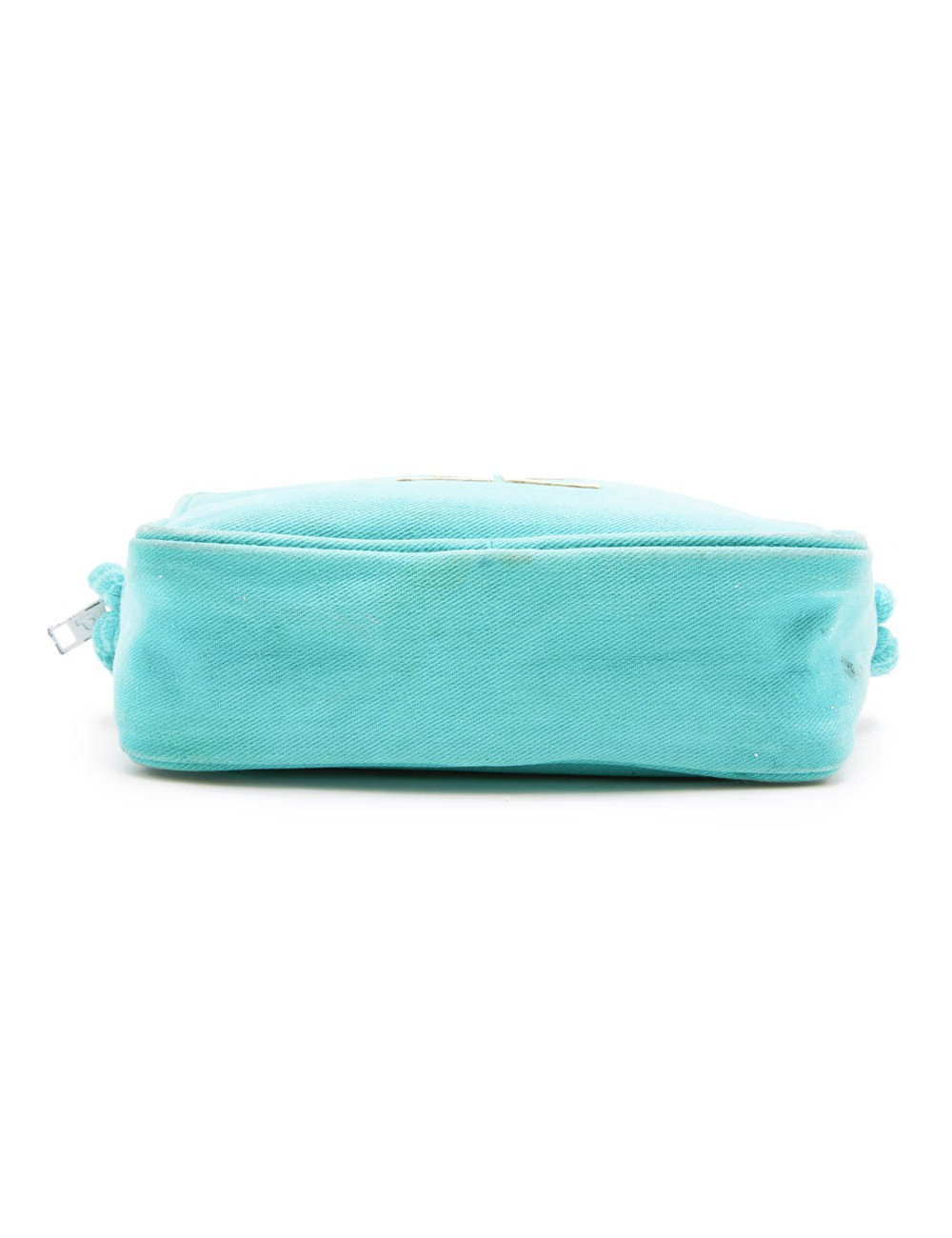 COURREGES vintage bag in turquoise canvas