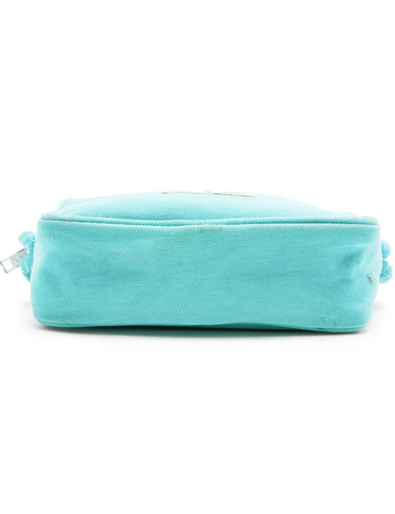 Sac COURREGE toile turquoise