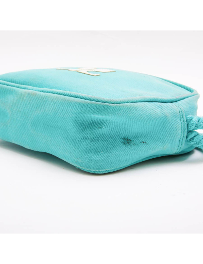 Sac COURREGE toile turquoise