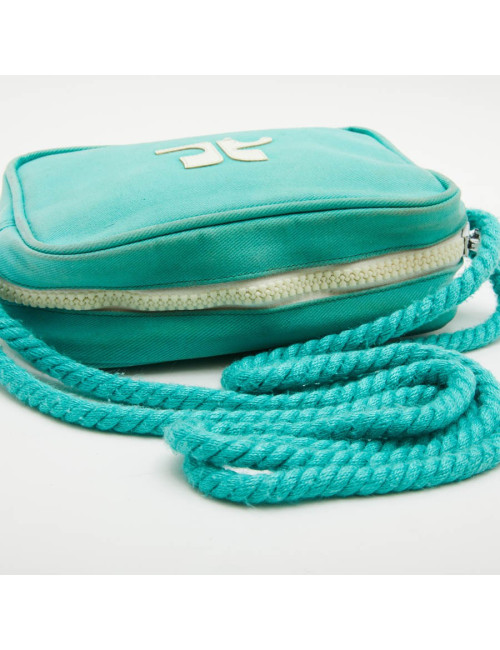 COURREGES vintage bag in turquoise canvas