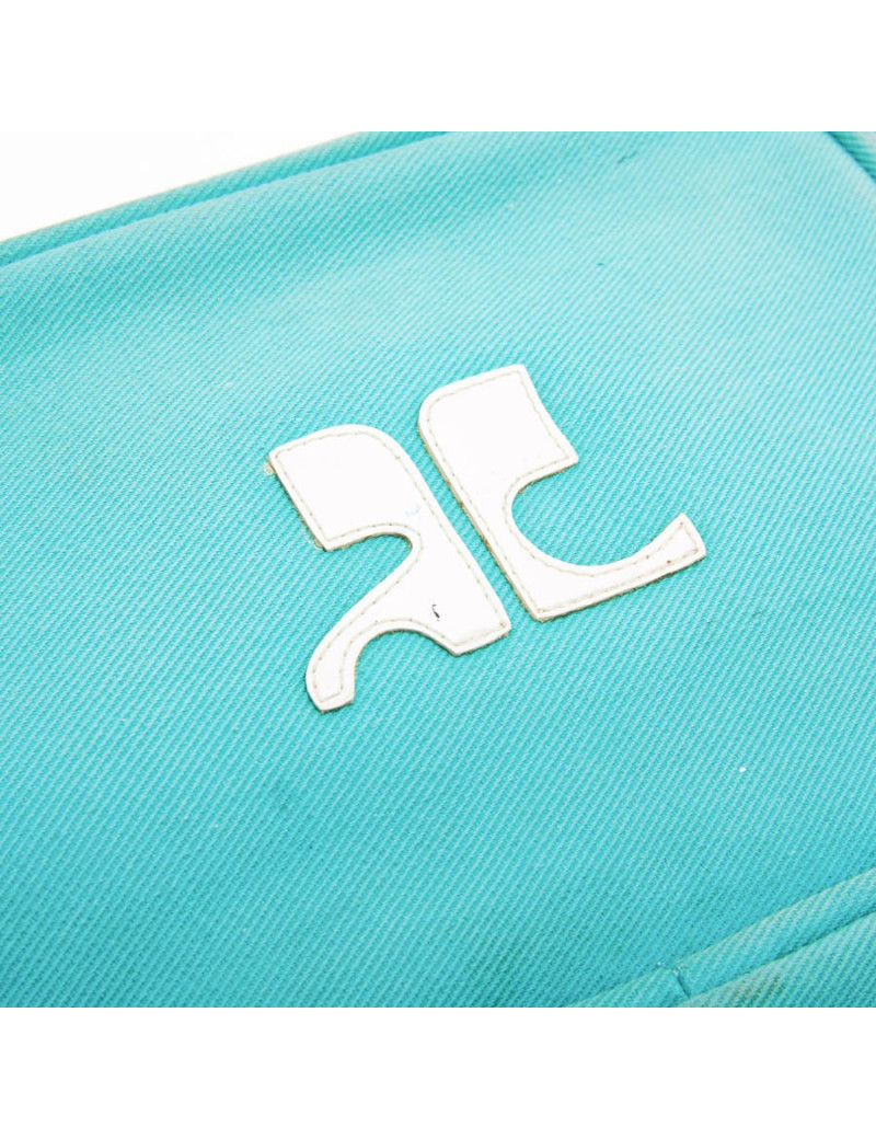 Sac COURREGE toile turquoise
