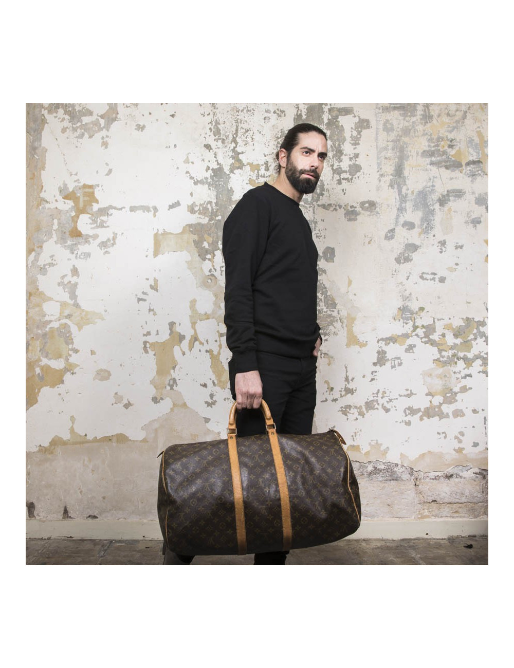 Sac Keepall 55 LOUIS VUITTON toile monogram marron