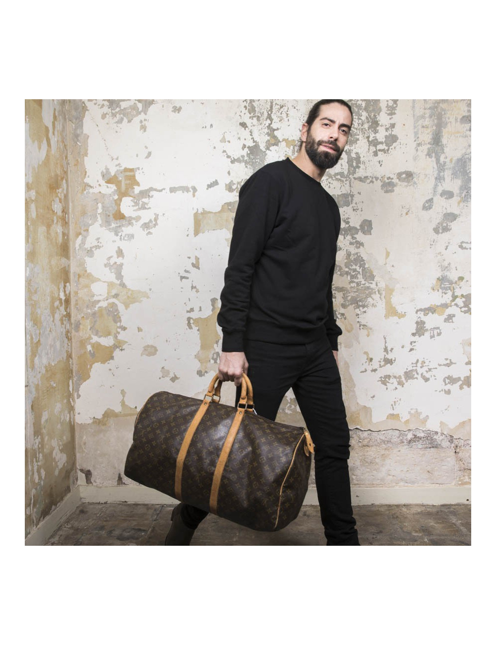 Sac Keepall 55 LOUIS VUITTON toile monogram marron