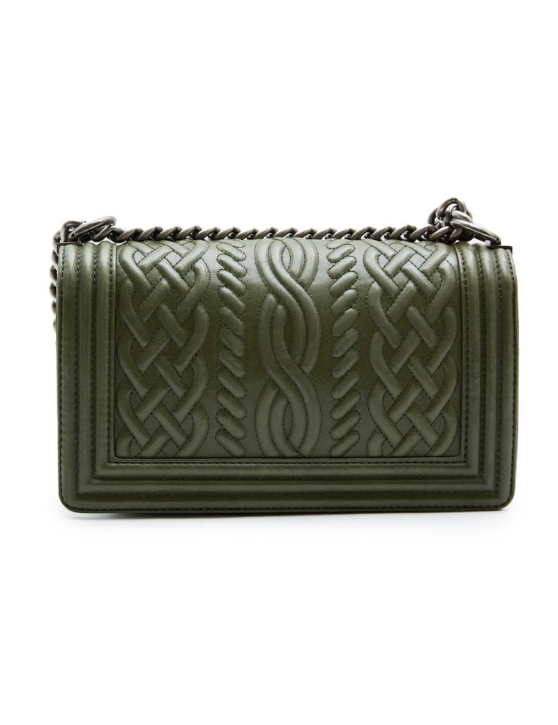 Sac "Boy" CHANEL cuir vert