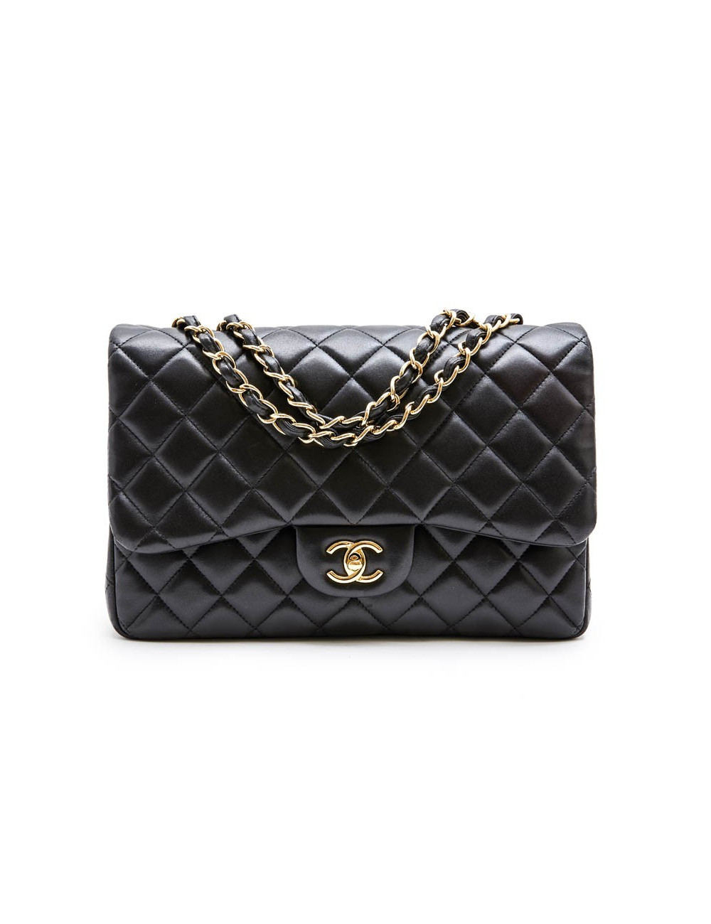 CHANEL Jumbo bag in black quilted smooth lamb leather