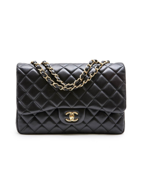 Sac Jumbo CHANEL cuir matelassé noir