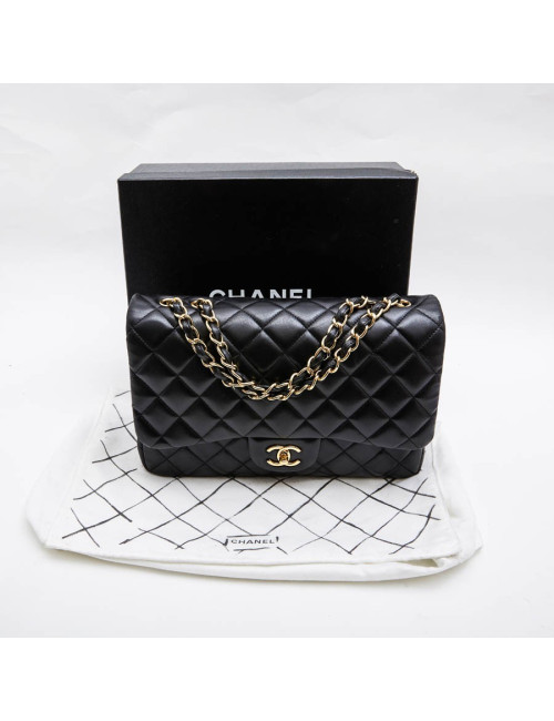 Sac Jumbo CHANEL cuir matelassé noir