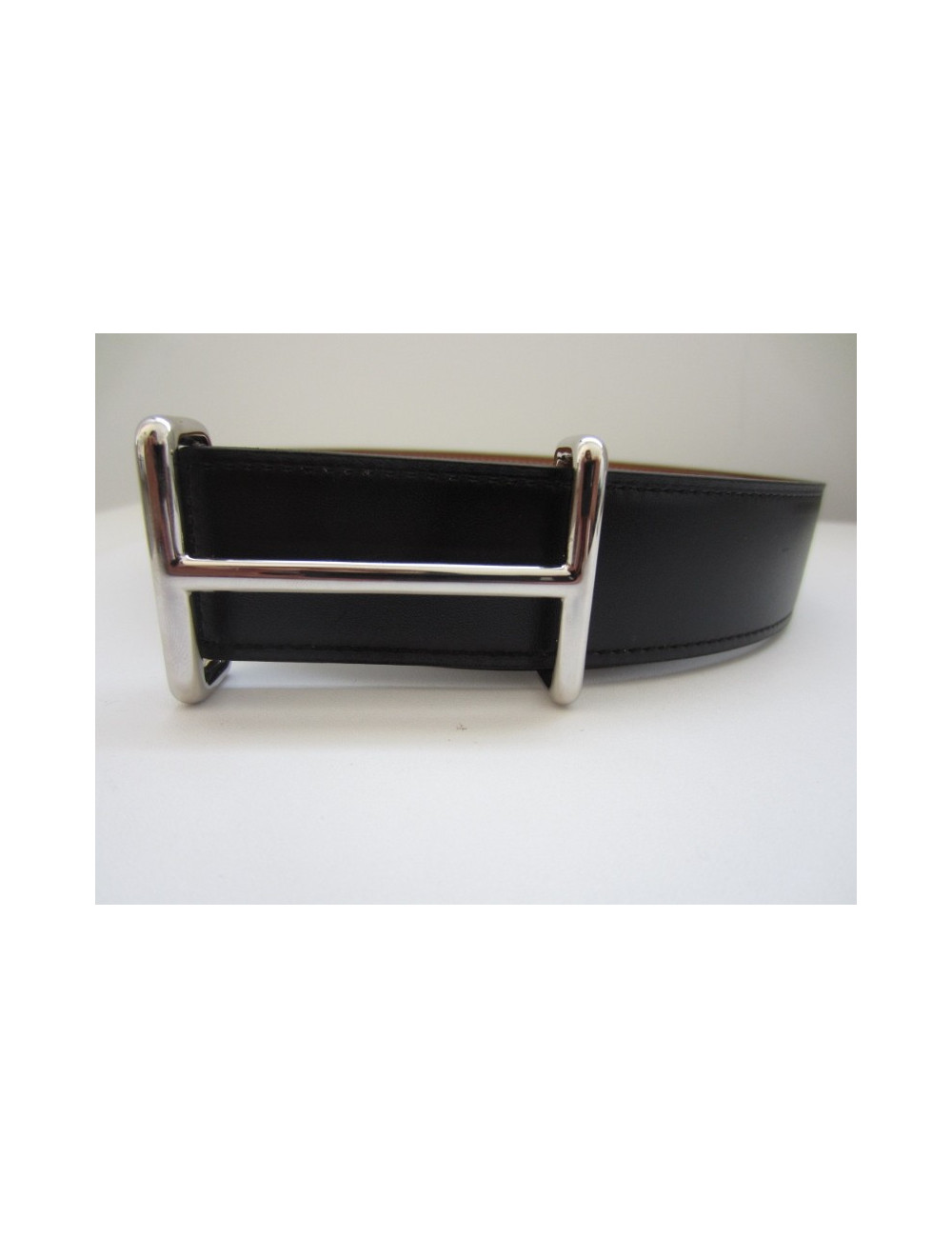 Ceinture HERMES réversible noir/gold T 85