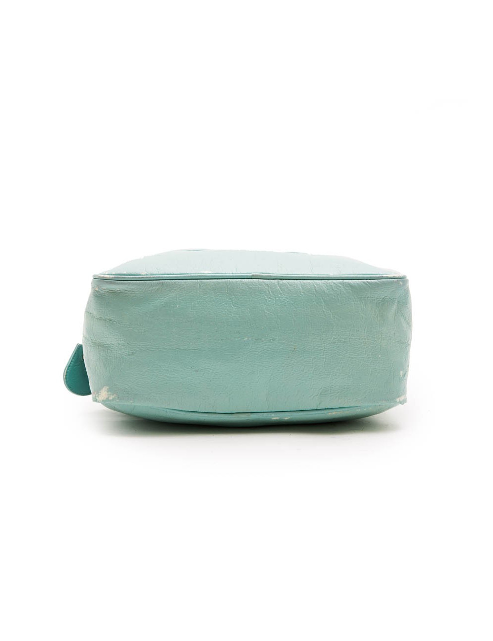 Sac COURREGE cuir verni vert d'eau