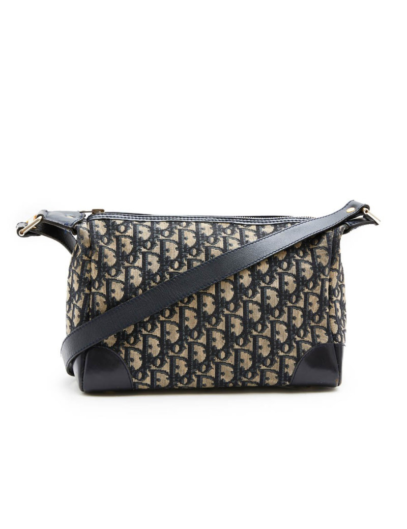 CHRISTIAN DIOR vintage bag in blue monogram canvas