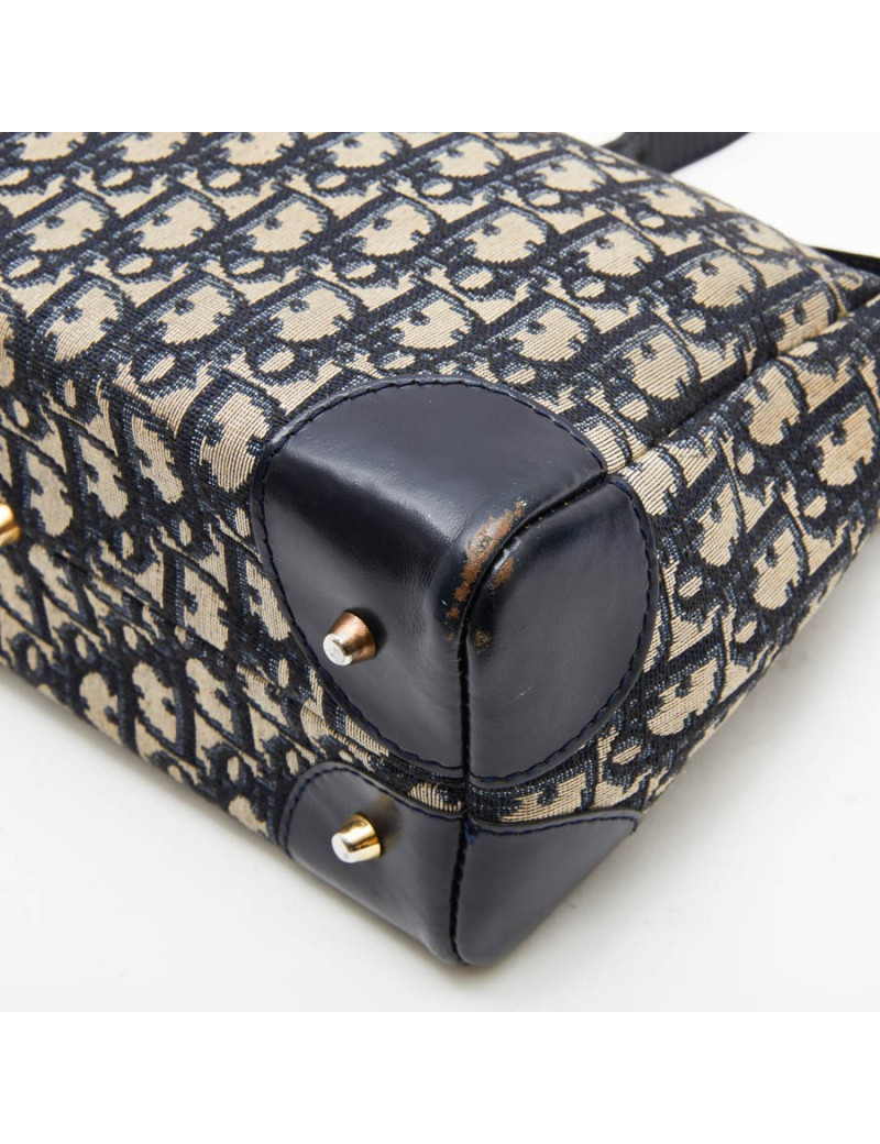 Sac CHRISTIAN DIOR vintage toile monogram bleu