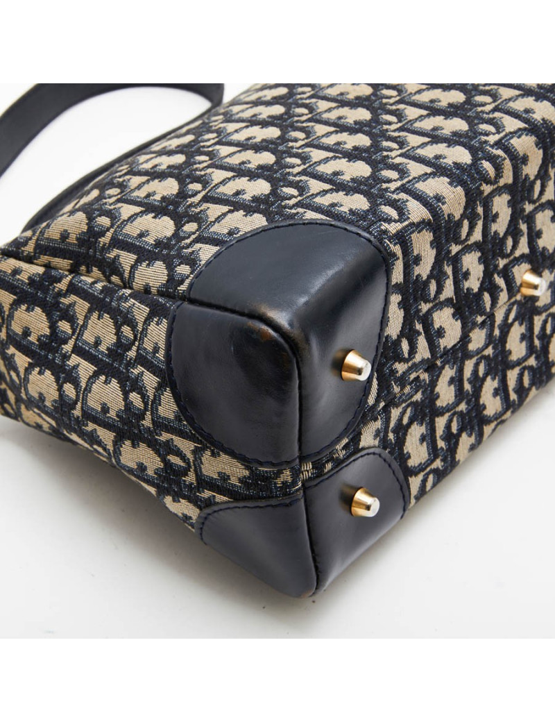 Sac CHRISTIAN DIOR vintage toile monogram bleu
