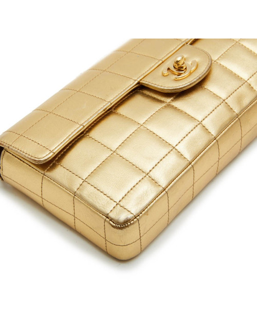 Sac Couture baguette CHANEL cuir matelassé or