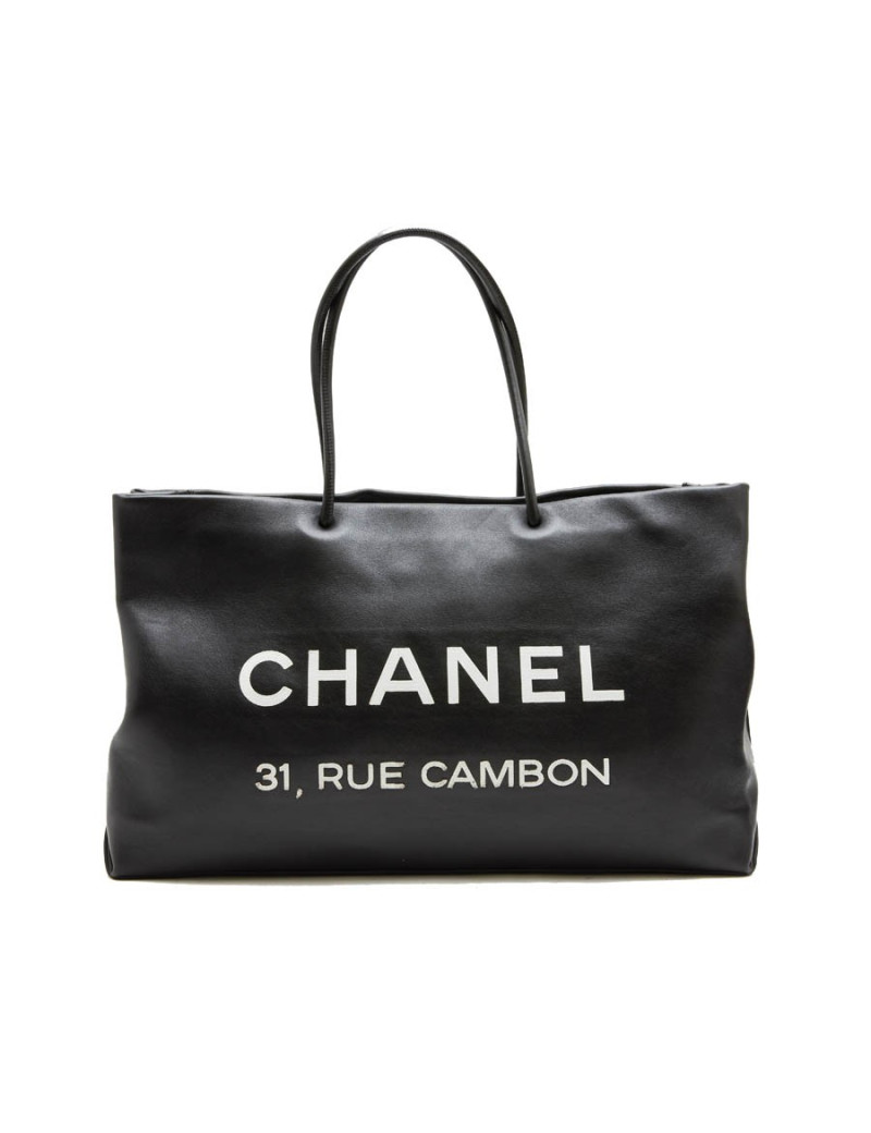 Sac CHANEL cuir lisse noir