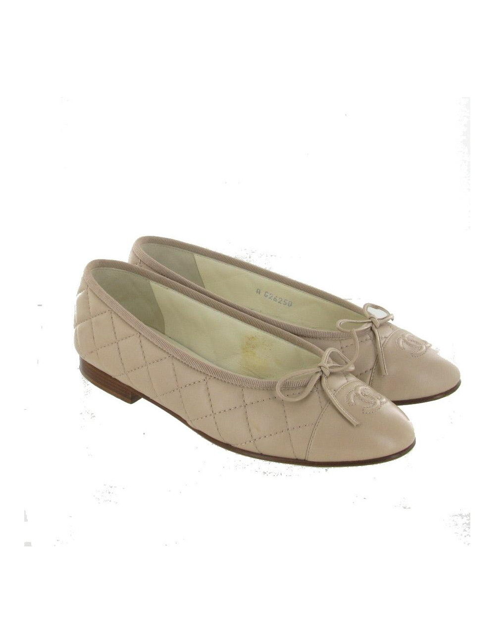 Ballerines T35.5 CHANEL matelassées  beige clair