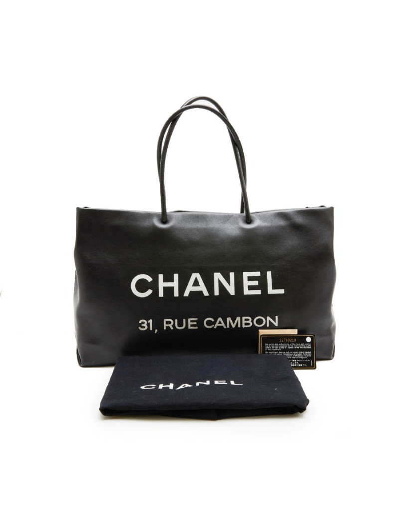 Sac CHANEL cuir lisse noir