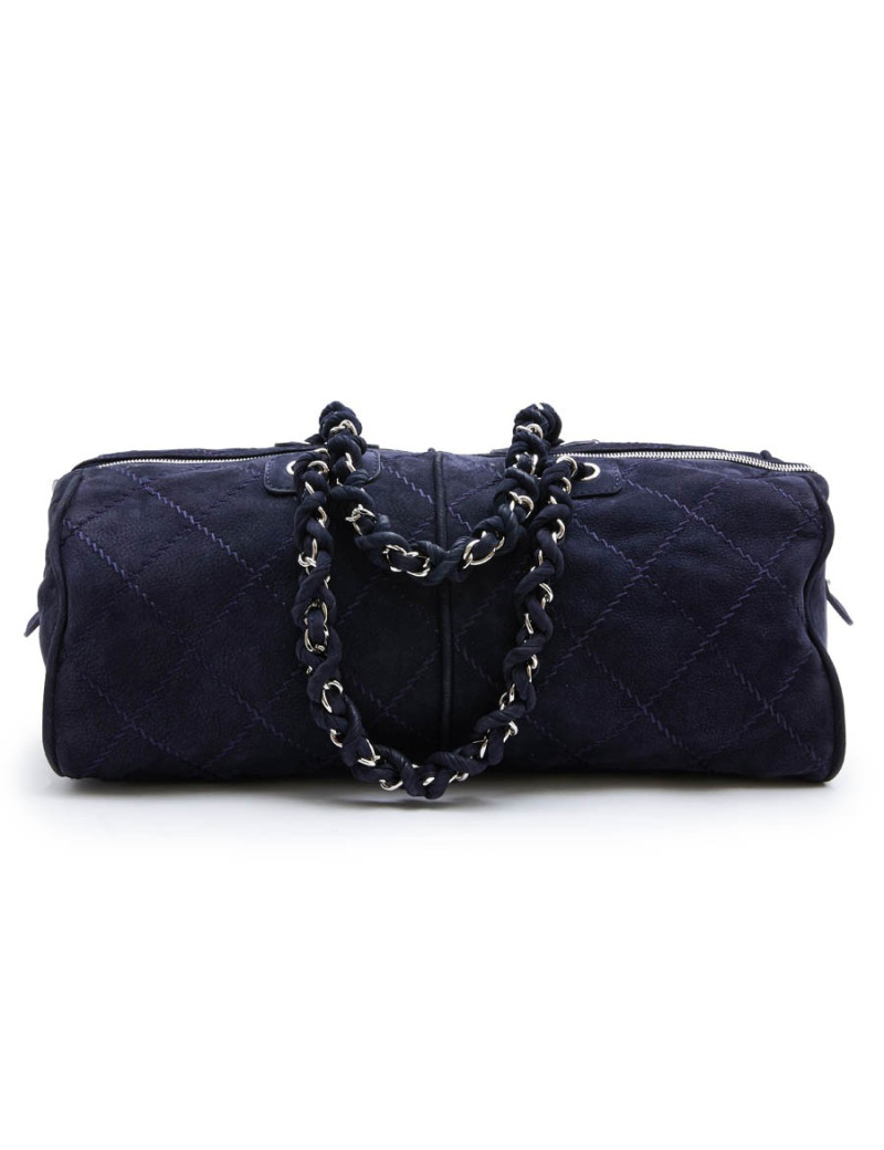 Sac CHANEL veau velours bleu marine