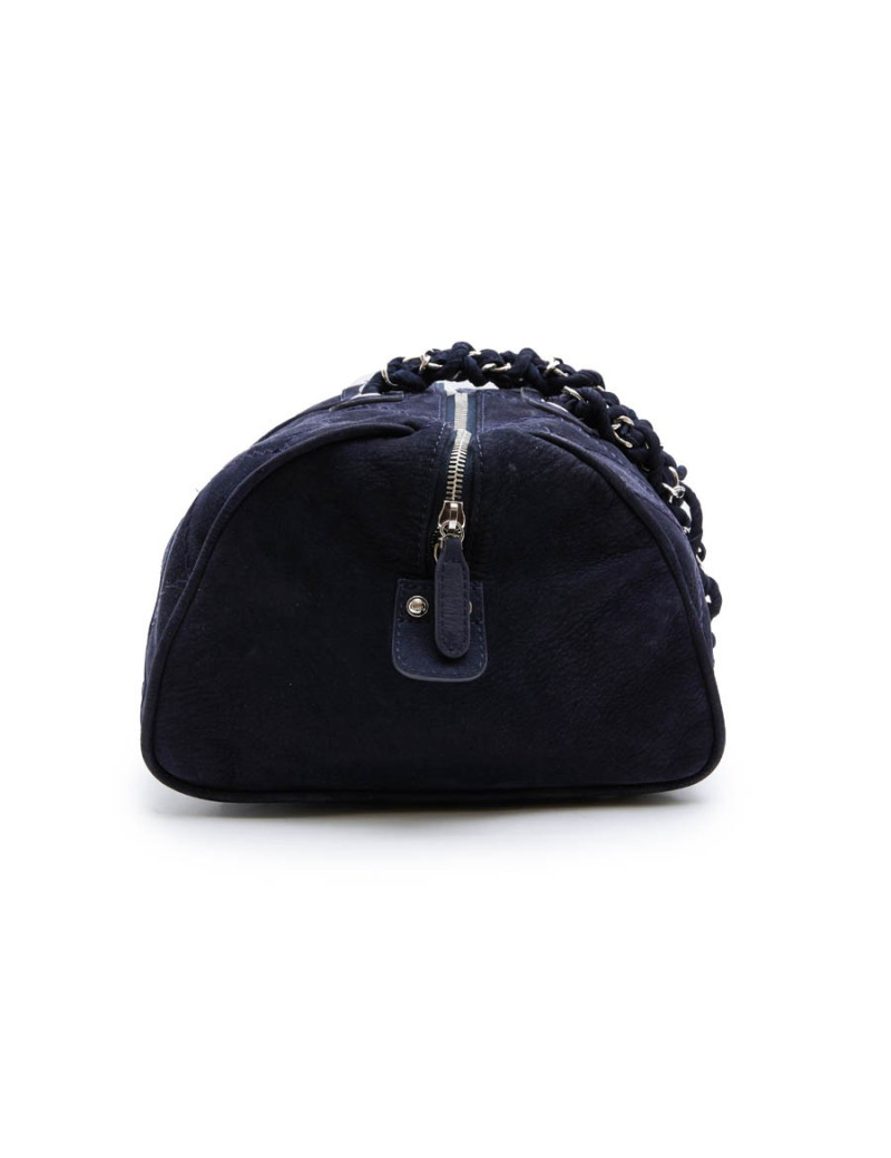 Sac cabas CHANEL veau velours bleu marine 
