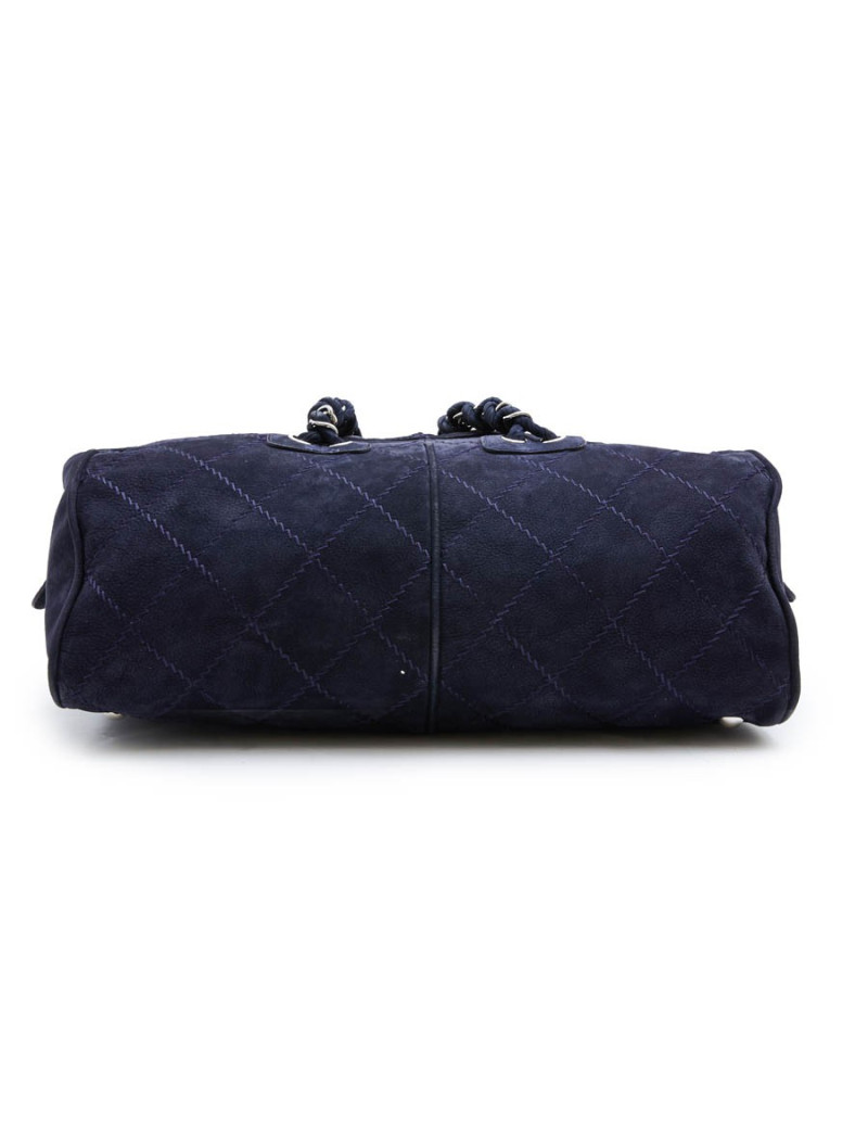 Sac CHANEL veau velours bleu marine