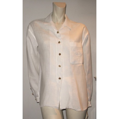 CHANEL white linen blouse