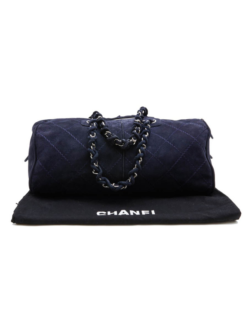 Sac CHANEL veau velours bleu marine