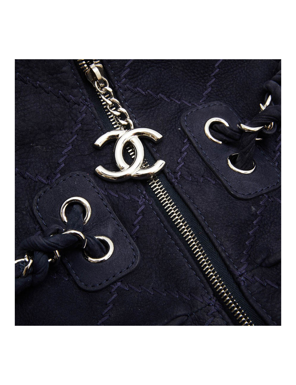 Sac CHANEL veau velours bleu marine