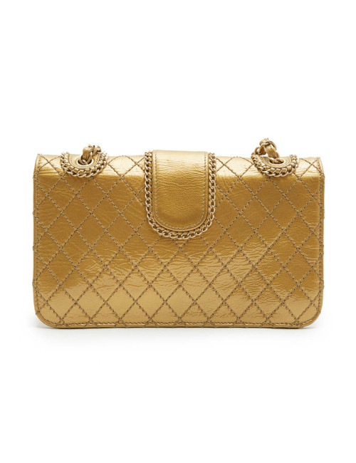 CHANEL bag in aged gold color patent leather