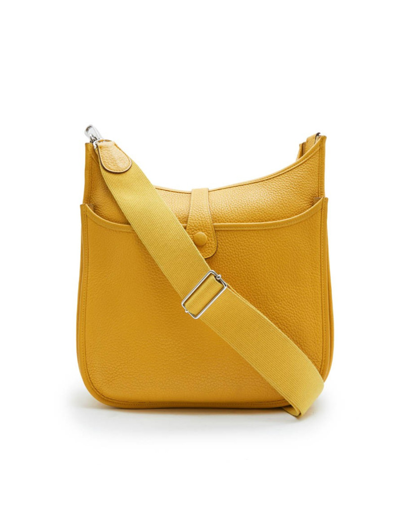 HERMES Evelyn II bag in yellow togo grained leather