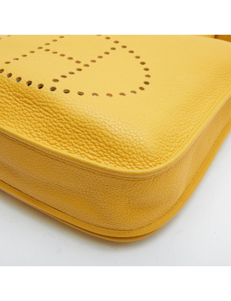 Sac Evelyne HERMES cuir grainé jaune