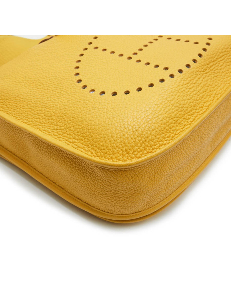 Sac Evelyne HERMES cuir grainé jaune