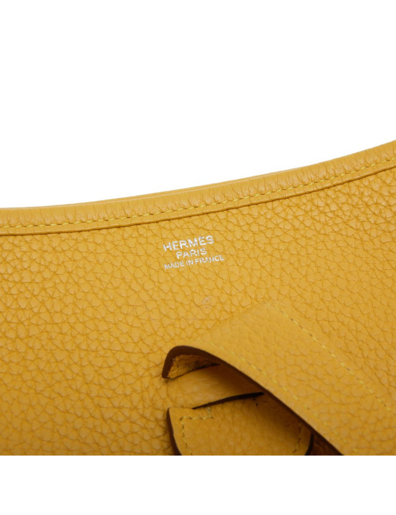 HERMES Evelyn II bag in yellow togo grained leather