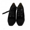Escarpins T37.5 CHANEL couture en velours noir