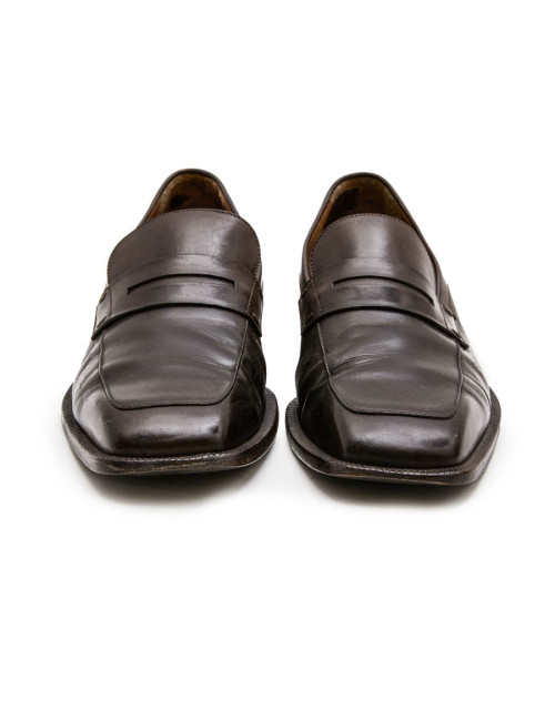 Mocassins LOUIS VUITTON cuir marron