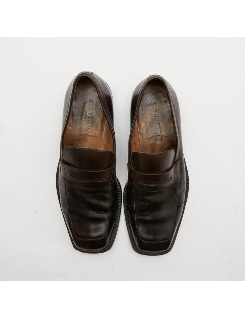 Mocassins LOUIS VUITTON cuir marron