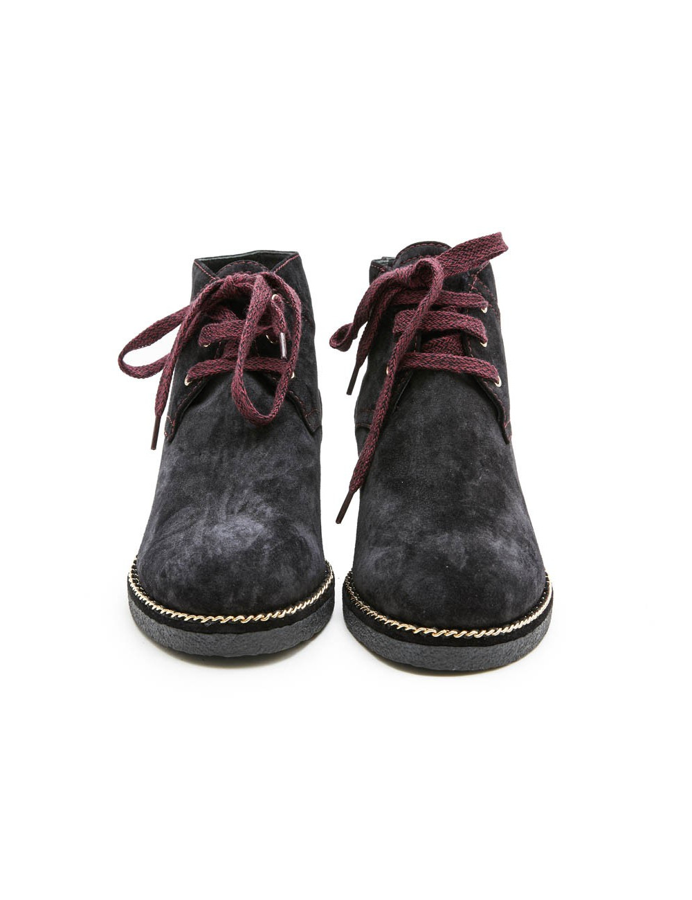 Boots CHANEL T37,5 veau velours noir