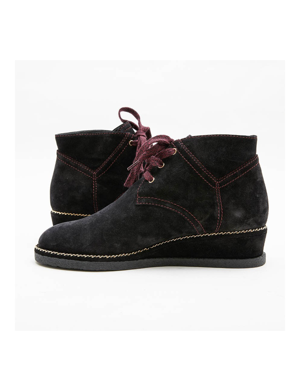 Boots CHANEL T37,5 veau velours noir