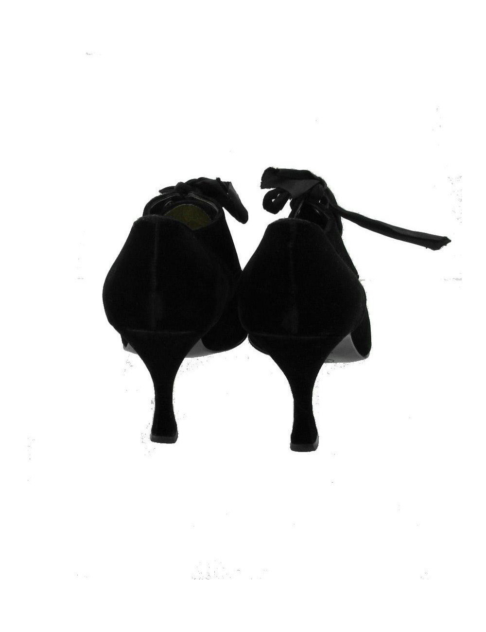 Escarpins T37.5  CHANEL couture en velours noir