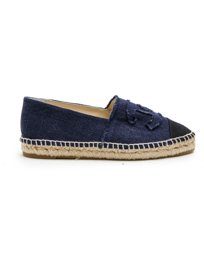 Espadrilles CHANEL bicolore bleu et noir