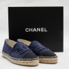 CHANEL espadrilles 40FR in two-tone blue and black denim 