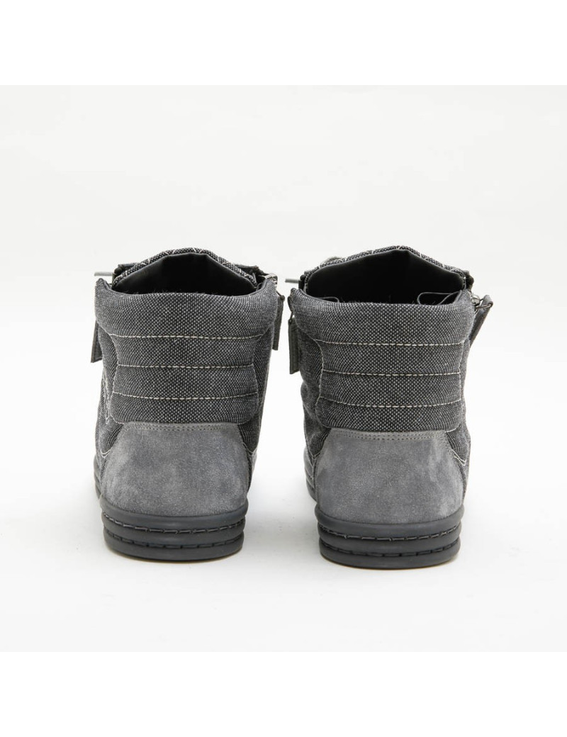 Baskets  Chanel T39,5 denim et veau velours gris