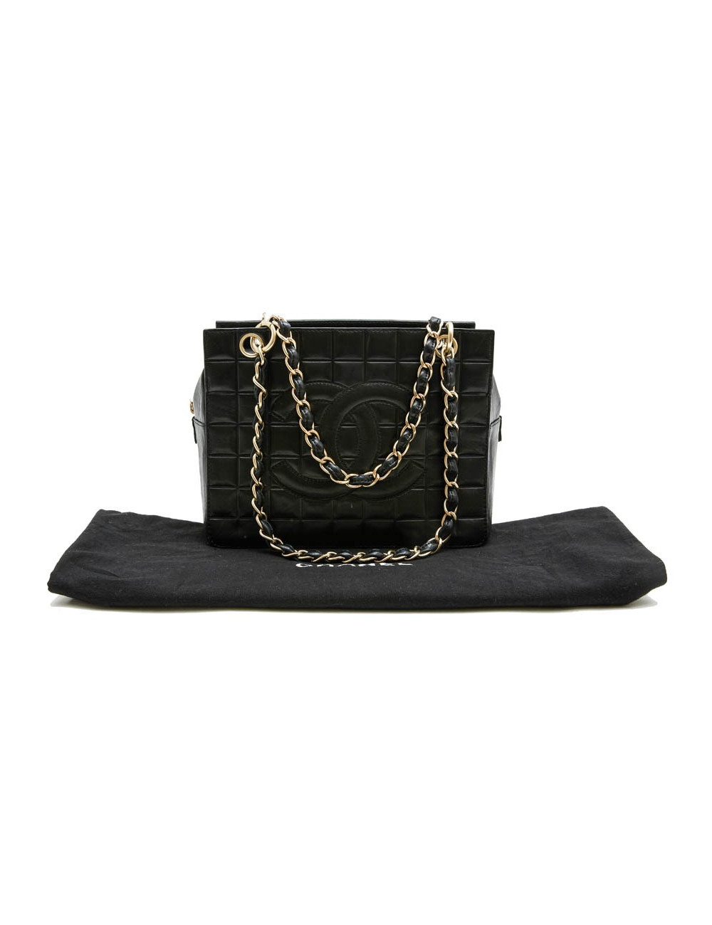 Sac cabas CHANEL cuir matelassé noir