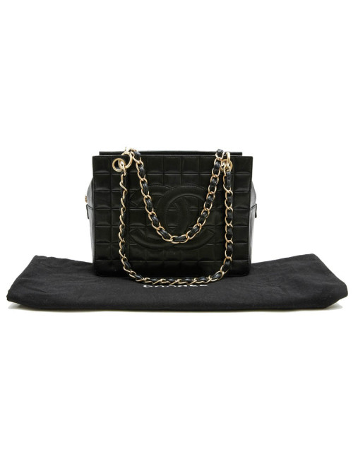 Sac cabas CHANEL cuir matelassé noir